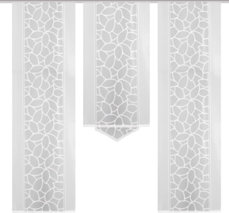 HOME WOHNIDEEN Schiebegardine JENNA (3 St), Klettband, halbtransparent, Schiebevorhang Jacquard Set