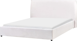 Wasserbett Samtstoff LAVAUR 160 x 200 cm Cremeweiß