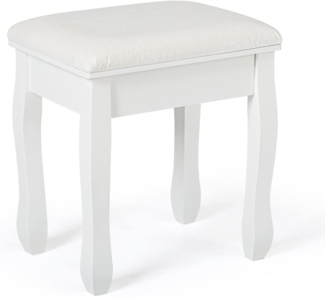 Mondeer Hocker Schminktisch, Schminkhocker, Sitzhocker Gepolstert, Rosenmuster Klavierhocker MDF Holz für Ankleidezimmer Schlafzimmer Eingang Flure, Weiß