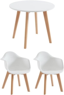 Vente-unique - Set aus Kindertisch LOULOUNE + 2 Stühlen POUPINETTE - Weiß