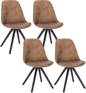Woltu Esszimmerstuhl (4 St), Stoffbezug Designstuhl Holzgestell Küchenstuhl