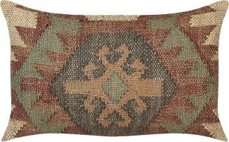 Dekokissen CUMBUM Jute 30 x 50 cm Geometrisches Muster Braun