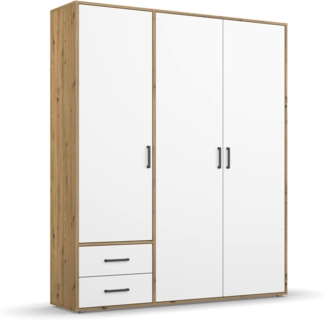 rauch Drehtürenschrank Kleiderschrank Schrank Garderobe Wäscheschrank VOYAGER (in 3 verschiedenen Ausstattungen BASIC/CLASSIC/PREMIUM) moderne Griffe in Graumetallic mit Außenschubkästen MADE IN GERMANY