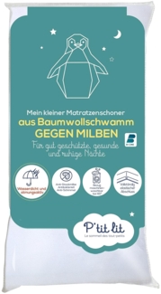 P'tit lit - Anti-Staubmilben-Baby-Matratzenschoner | Wasserdichter Matratzenschoner 60x120 cm - Frottee aus 100 % Baumwolle - Saugfähig und leise - Oeko Tex®