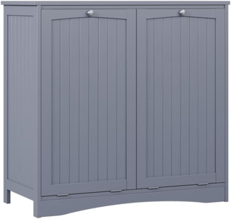 Wäscheschrank Bianco Grau 83 x 80 cm mit 2 Wäschekörben Vicco