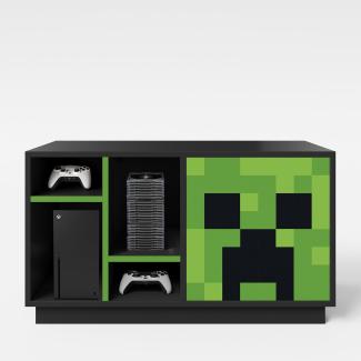 MINECRAFT - TV-Möbel, Lowboard, Konsolen-Regal, Gaming Möbel mit dunklem Design und Beleuchtung