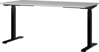 Germania Schreibtisch 7908-630, in Kaschmir/Schwarz, EL. höhenverstellb, 160 x 120 x 80 cm (BxHxT)