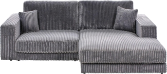 3-Sitzer Ecksofa Cord dunkelgrau linksseitig LOFOTEN