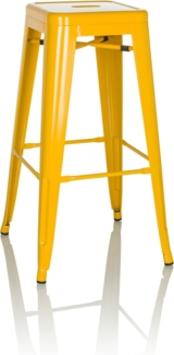hjh OFFICE Barhocker VANTAGGIO HIGH Metall Gelb Retro-Hocker im Industry-Design, stapelbar, 645080