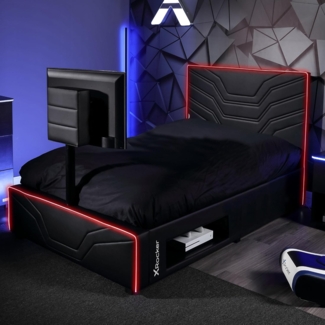 X Rocker Multimediabett Oracle LED TV Gaming Bett mit TV-Halterung & LED-Beleuchtung