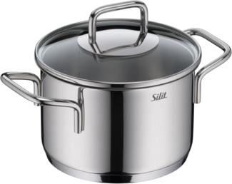 Silit Kochtopf Extra Cook, mit Glasdeckel, Edelstahl 18/10 (2-tlg), SiliTherm Universalboden, induktionsgeeignet, spülmaschinengeeignet
