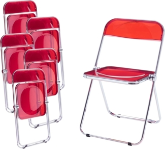 Klappstuhl Pornainen 6er Set Rot, transparent [en. casa]