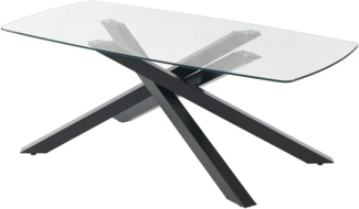 Vente-unique - Esstisch rund - 8 Personen - Sicherheitsglas & schwarzes Metall - Transparent - METRILIA