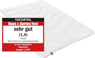 Badenia Bettcomfort Irisette Micro Thermo Ganzjahresdecke Steppbett aus weicher und atmungsaktiver Microfaser für den Übergang, 135 x 200 cm