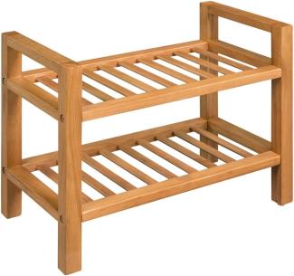 vidaXL Schuhregal mit 2 Etagen 50x27x40 cm Massivholz Eiche 244208