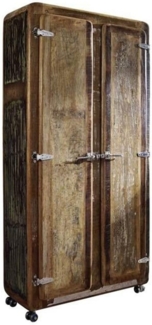 Massivmoebel24 Dreh-/Schwebetürenschrank (Schrank Altholz 90x38x175 mehrfarbig lackiert FREEZY #38) Schrank Altholz 90x38x175 mehrfarbig lackiert FREEZY #38