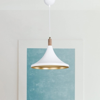 Hängeleuchte Hastings E27 Weiß / Goldfarben [lux. pro]