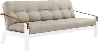 Karup Design Schlafsofa POETRY Gestell Weiß, Matratze Leinen