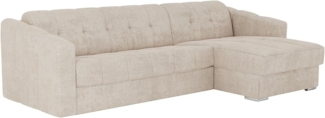 Vente-unique - Eckschlafsofa mit Matratze - Ecke wechselbar - Strukturstoff - Beige - Liegefläche 140 cm - Matratze 14 cm - DARIELO