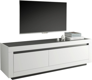 TV-Lowboard Rooky in weiß und anthrazit 180 cm