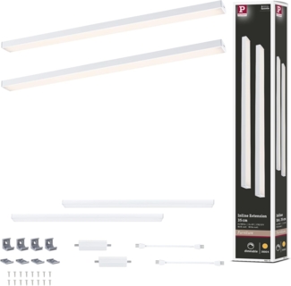 Paulmann 98614 LED Unterschrankleuchte Inline Erweiterung 2er-Set 35cm 3000K dimmbar weiß matt