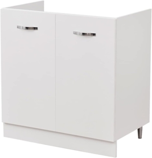 Shally Dogan Unterschrank für Küche, 2 Türen, Unterschrank, 80 Stück für Spülbecken (80 x 50 x 85 cm, Weiß)