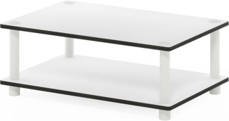 Furinno Just 2-Tier No Tools Fernsehstand, TV-Ständer, Couchtisch, Weiß, 59.9 (Breite) x 22.4 (Höhe) x 39.6 (Tiefe) cm