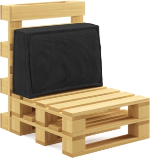 chilly pilley® Palettenkissen Palettenauflagen aus Cord für EU-Paletten - Abnehmbarer Bezug - Sitzkissen - Rückenlehnenkissen viele Farben (Seitenkissen 60 x 40 x 25/15, Schwarz)