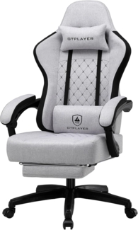 GTPLAYER Gaming-Stuhl, Bürostuhl mit Taschenfederkissen, Armlehnen und Fußstütze, ergonomischer Computerstuhl mit hoher Rückenlehne, mit Lendenwirbelstütze FG