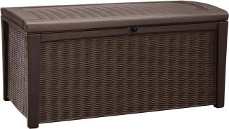 Keter Kissenbox Borneo, Braun, 416L Fassungsvermögen, Außenmaße: 130 x 70 x 63 cm, Auflagenbox wasserdicht und wetterfest, für Outdoor geeignet, Keterbox