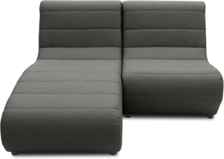 DOMO. collection Outdoor Ecksofa Borkum, Sessel-Element und Longchair-Element wetterfest in L-Form, Gartensofa, Gartenmöbel, Eckliege 146 x 152 x 80 cm (BxTxH), anthrazit