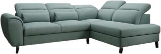 Designer Sofa Nobile mit verstellbarer Rückenlehne Stoff Grün Rechts