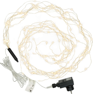 Nipach LED-Lichterkette LED Lichterbündel Silberdraht 200er warmweiß