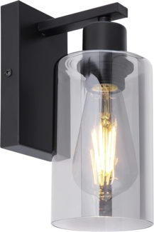 Wandstrahler, Glas, rauch, schwarz matt, H 23 cm