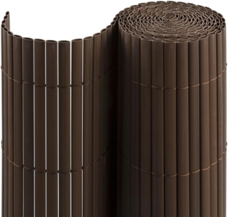 jarolift PVC Sichtschutzmatte Sichtschutzzaun, Balkon Sichtschutz Zaun für Garten Terrasse, Balkonverkleidung Privatsphäre Windschutz Wetterfest UV-beständig ohne Bohren, 180x400 cm, Braun