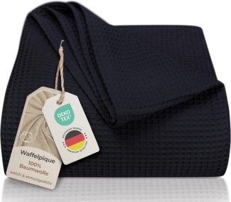 Laynenburg Tagesdecke LAYNENBURG Tagesdecke Waffelpique Baumwolle 150x200–240x260 cm, Wohndecke als Sommerdecke, Bett-Überwurf, Couch-Überwurf, Sofa-Decke