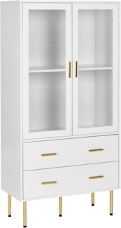 Vitrine mit Glastüren MILORA 80 cm Weiß