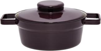 Riess Kasserolle Aromapod mit Deckel Ø20cm 1,2 Liter Dark Aubergine Emaille