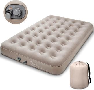 Dametay Luftmatratze Selbstaufblasend mit Integrierter Elektrischer Pumpe Aufblasbare Matratze Luftbett Selbstaufblasbare Luftmatratze für 2 Personen für Camping Outdoor Indoor 190x125 cm