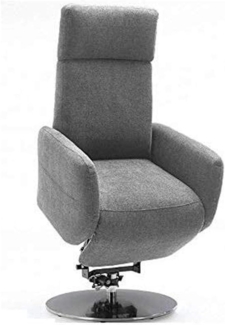 Cavadore TV-Sessel Cobra mit 2 E-Motoren und Aufstehhilfe / Elektrisch verstellbarer Fernsehsessel mit Fernbedienung / Relaxfunktion, Liegefunktion / bis 130 kg / M: 71 x 110 x 82 / Hellgrau