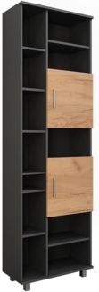 Hochschrank Ilias Anthrazit/Goldkraft Eiche 60.2 x 190 cm Vicco