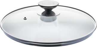 Berndes Spezialglasdeckel mit Edelstahlknauf, Sicherheitsglas, Transparent, Ø 28 cm, 007028