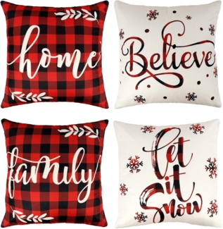 Marrakesch Orient & Mediterran Interior Kissenhülle 4er Set Weihnachtskissen Kissenbezug 45 x 45 cm Weihnachtsdeko, 4er Set