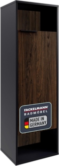 Fackelmann B.PARIS Midischrank 40 cm breit, Braun dunkel/Schwarz, Anschlag rechts