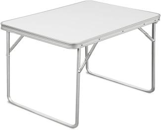 Casaria Campingtisch (1-St), Klappbar Wetterfest Kofferfunktion Klapptisch Falttisch 80x60cm Weiß