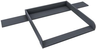 regalik Wickelaufsatz mit Platte für Hemnes von IKEA, Wickeltischaufsatz für 50x160 cm Kommoden, Abnehmbar Wickelkommode aufsatz, Abgerundeten Frontplatten, Graphite, 2 mm ABS-Material