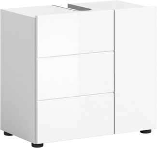 furnling Waschbeckenunterschrank Vera Breite 60 cm, 1 Tür, Siphonausschnitt, Badschrank, Unterschrank
