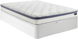 Vente-unique - Bett-Set 140x190 cm - Bettkasten Weiß + Hybrid-Matratze Taschenfederkern 7 Zonen + Memory + Latex - 25 cm - MALAO von PALACIO