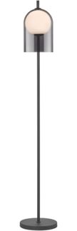 Stehleuchte, Glas Stahl, H 157 cm, Schwarz