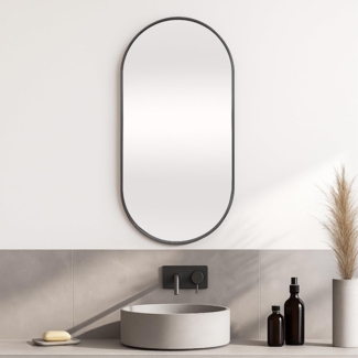 Wandspiegel Picciano 40x80cm Schwarz, matt [en. casa]